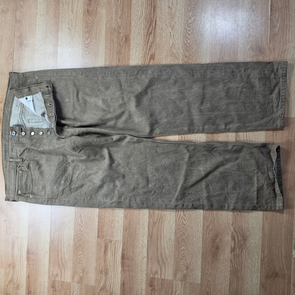 Levi's 501 Original Fit Jeans Men 42x32 Olive Brown Straight Leg Button Fly - Picture 3 of 9